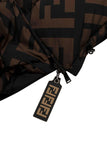 FENDI Black & brown FF Zucca logo jacket puffer Size I 38 UK 6 US 2 XS ladies