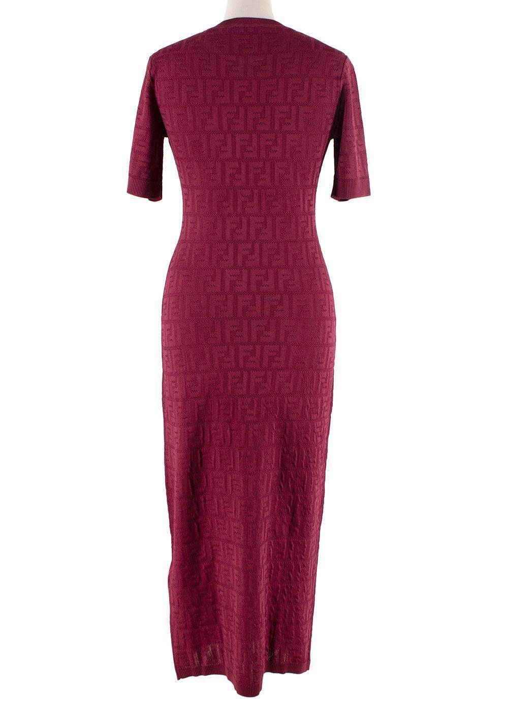 Fendi FF Logo Midi Dress intarsia knitted dress Size 42 NEW ladies