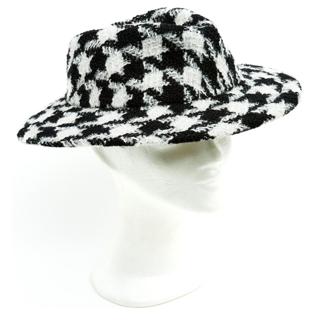 CHANEL SO STYLISH Tweed Houndstooth Hat Size S small ladies