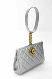 CHANEL Metallic 2019 Silver Evening By The Sea Bag Like Emily in Paris ladies