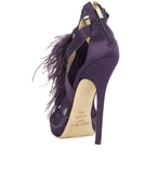 Jimmy Choo Teazer Ostrich Feather Sandals Platform Shoes SIZE 38.5 UK 5.5 US 8.5 ladies