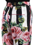 Dolce & Gabbana striped rose print pyjamas set suit Size I 42 UK 10 US 6 ladies