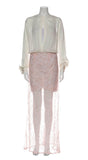 ALESSANDRA RICH Pink Lace Silk Blouse Long Dress Size I 42 UK 10 US 6 ladies