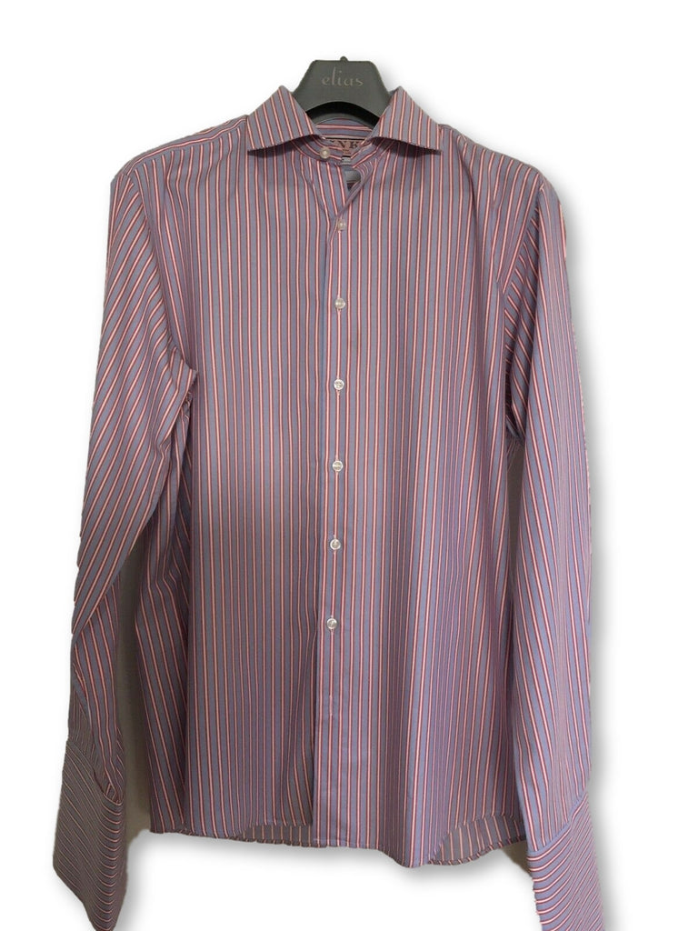 Thomas Pink Mens Pink With Blue/ White Stripe 15 1/2“ 39cm Collar Desi –  Afashionistastore
