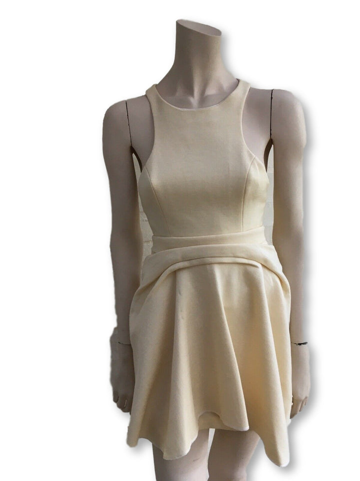 JASMINE DI MILO IVORY RUNAWAY WOOL DRESS UK 8 US 4 S small SMALL ladies