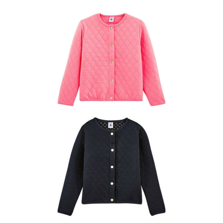 Petit Bateau Girls Pink & Navy Cardigan Jacket Size 6 years 116 cm children