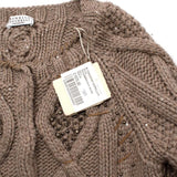 Brunello Cucinelli Cable Knit Cashmere Embellished Cardigan Jacket M Medium ladies