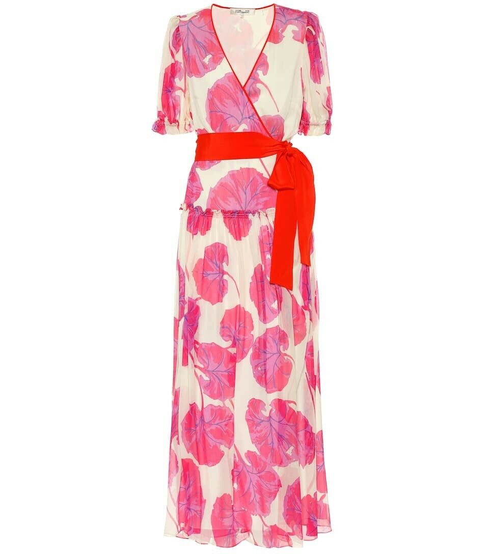 Diane von Furstenberg 2020 Breeze printed silk chiffon maxi dress Size S Small Ladies