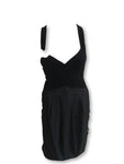 BCBG MAX AZRIA BLACK "ACJ6AU23" JERSEY TAFFETA HALTER DRESS SIZE 4 UK 8 Ladies