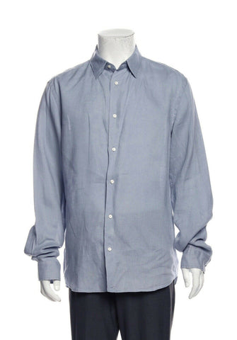 Brunello Cucinelli Blue Slim Fit Mens Casual Shirt Size M medium men