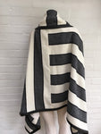 rag & bone Leather-trimmed striped woven wool-blend blanket vest cape coat Ladies