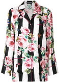 Dolce & Gabbana striped rose print pyjamas set suit Size I 42 UK 10 US 6 ladies