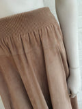 Hermès skirt in fine goatskin suede beige leather Ladies