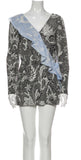 Diane von Furstenberg Ruffled Wrap-effect Printed Silk Romper US 0 UK 4 XXS XS ladies