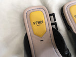 Fendi Bugs Leather Crocodile Monster Sandal Slippers Multi/Blue Sz 37 UK 4 US 7 Ladies