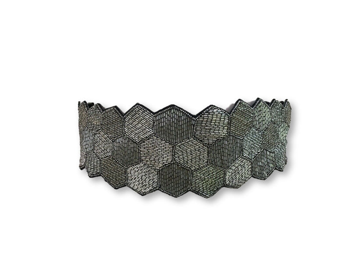 Matthew Williamson Leather Beaded Wide Belt  Ladies