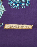 Hermès Hermes Paris Purple Passementerie Cashmere Silk Shawl -140cm Scarf/Wrap ladies