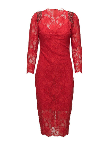 Notes du Nord Lace Red Harriet Dress Strawberry Ladies
