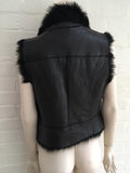 Joseph New Lucy Toscana Gilet SHEEPSKIN BLACK SHEARLING Vest ladies