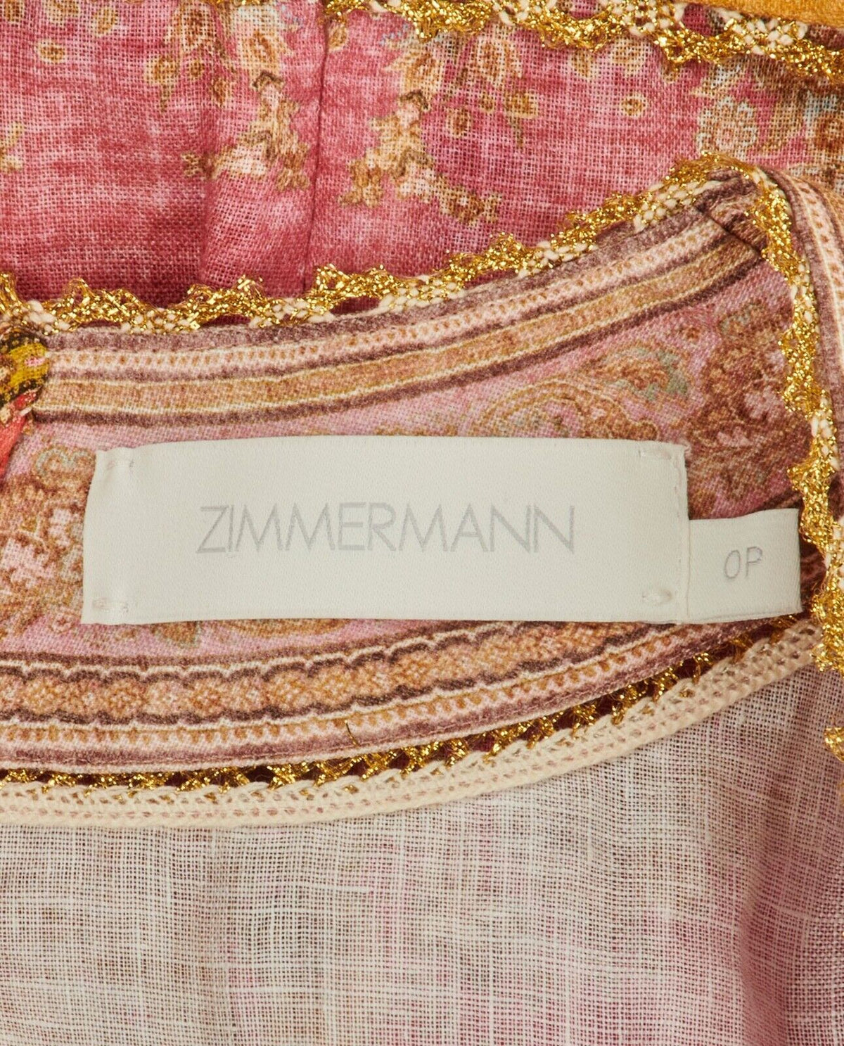 Zimmerman 2022 Anneke Lantern Midi Dress Size 0P XXS ladies