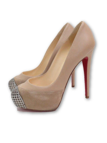 Christian Louboutin 36 US 6 Brown Suede Round Toe High Heel Pumps red sole  heels