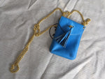 J by JOUD Blue Leather Crossbody Handbag Bag Wallet on Chain Ladies
