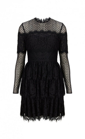 Temperley London Constance Tiered Lace Mini Dress Size UK 12 US 8 ladies