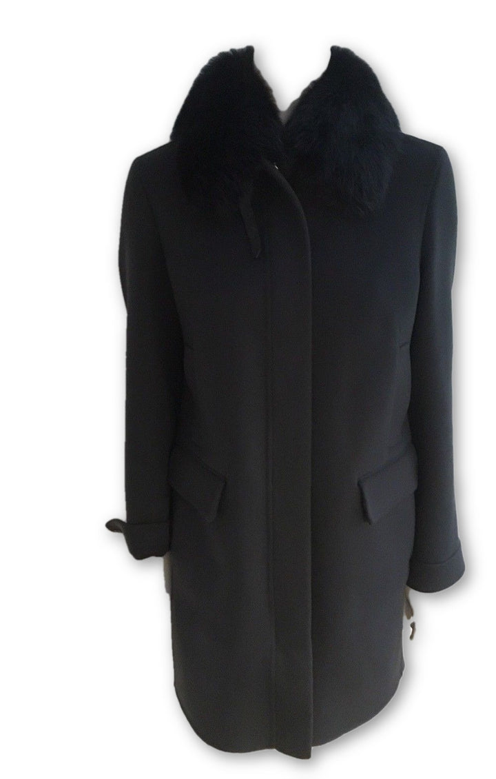 Loro Piana Baby Cashmere Double Cashmere Fox Fur Collar I 42 UK 10 US 6 Ladies