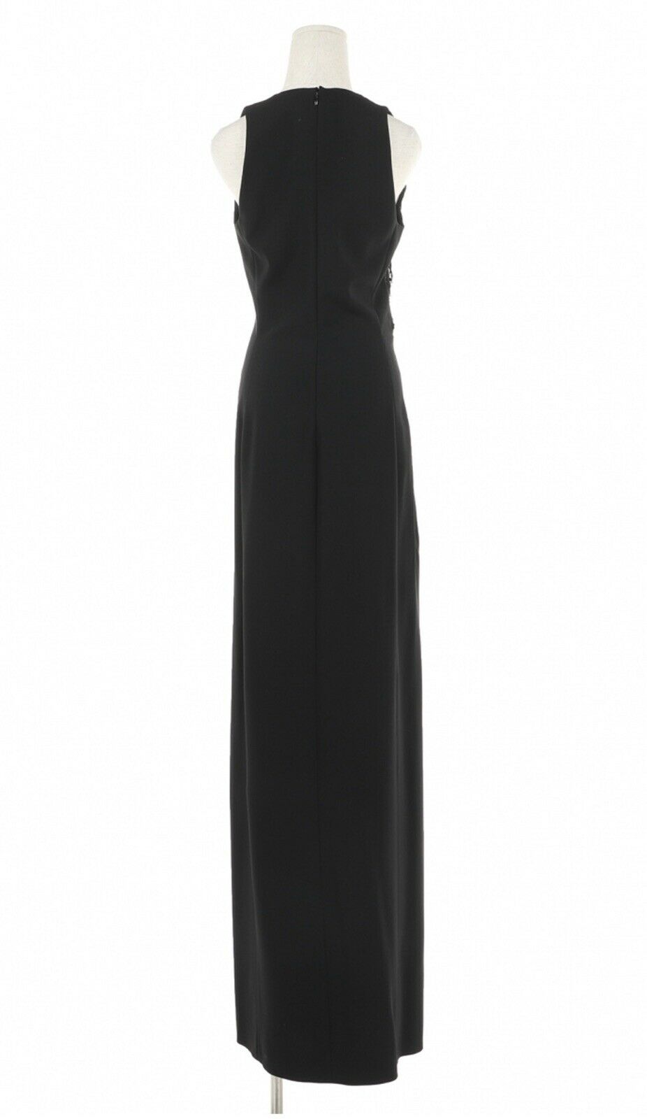 Mugler sleeveless black pearls embellished maxi dress gown FR 40  Ladies