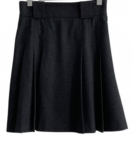 RED VALENTINO Grey Wool Pleated Mini Skirt SIZE I 38 UK 6 US 2 ladies
