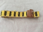 Prada Yellow & Green Woven Raffia Waist Belt 34 / 85 Amazing for Summer Ladies
