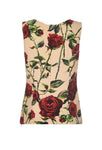 Dolce & Gabbana Red Roses Floral Tank Top Blouse Size I 48 UK 16 US 12 ladies