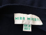 Mira Mikati Women's Blue Floral Intarsia Sweater Jumper 38 US 6 Ladies