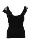 Philosophy di Alberta Ferretti Womens Sleeveless Ruffled Tank Top Black I 40 US4 ladies