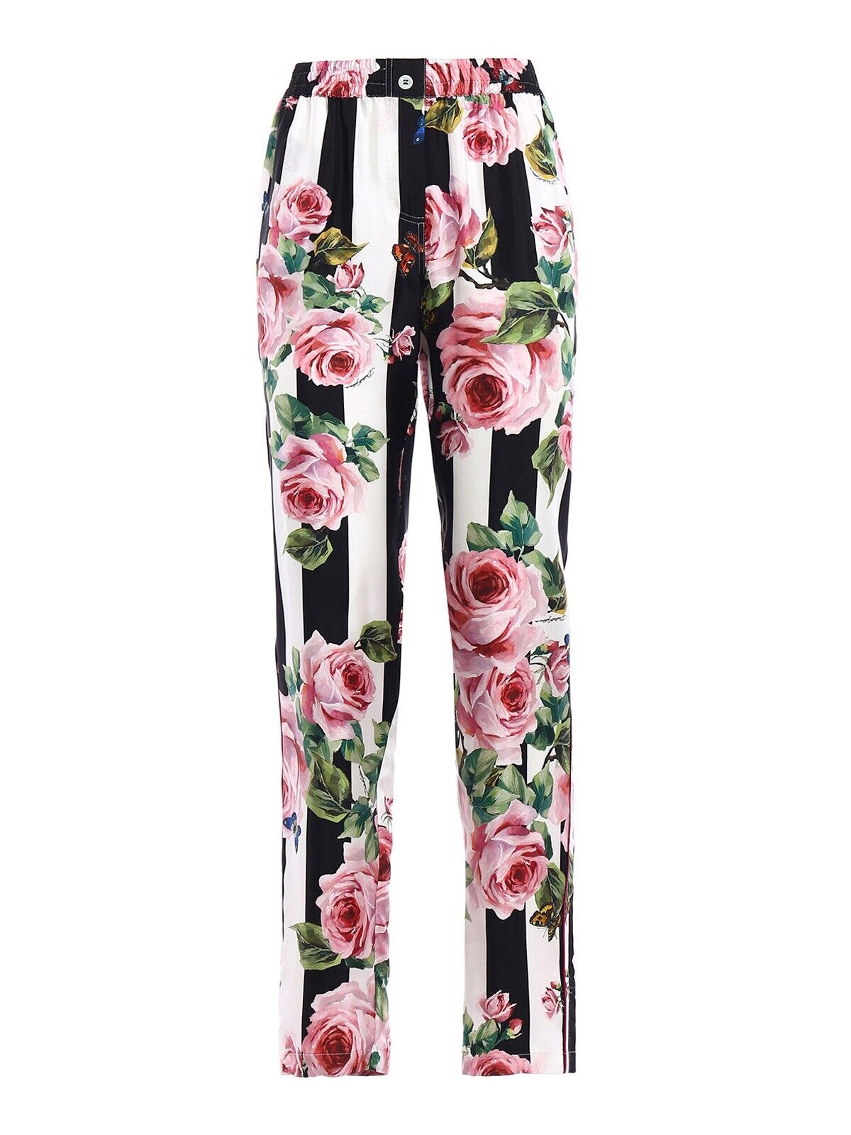 Dolce & Gabbana striped rose print pyjamas set suit Size I 42 UK 10 US 6 ladies