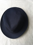 Hermès Hermes Paris Navy Blue Cotton H Embroidered Funky Fedora Hat Size 58 Men