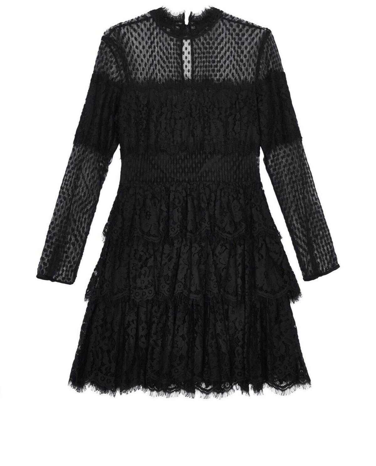 Temperley London Constance Tiered Lace Mini Dress Size UK 12 US 8 ladies