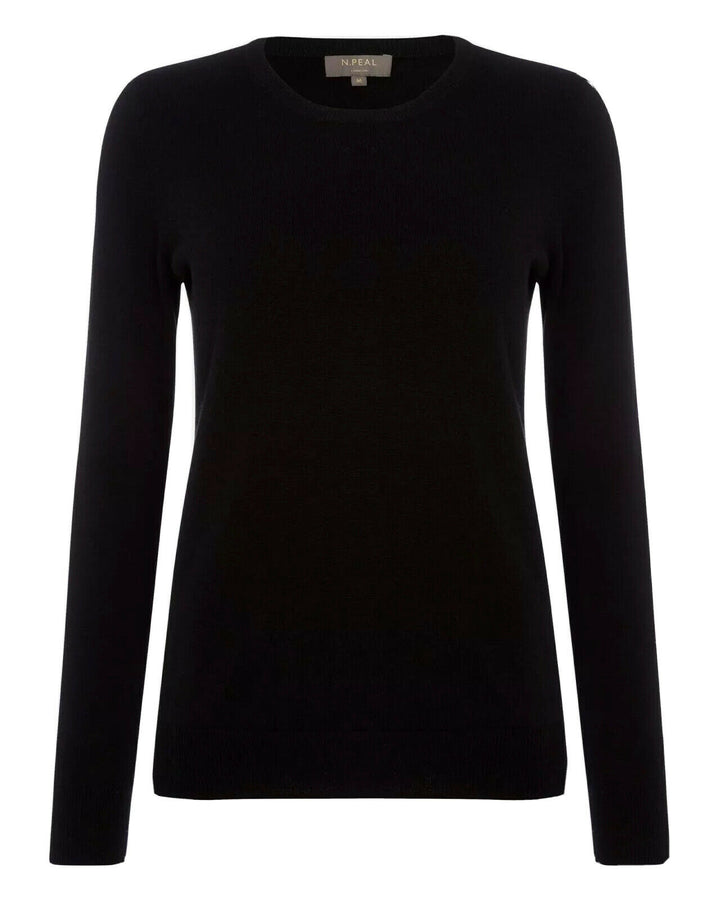 N.Peal Black Cashmere Knit Jumper Sweater Size S Small ladies