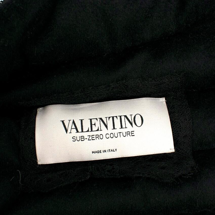 VALENTINO SUB-ZERO Couture Down Feathers Stand-Collar Lace Puffer Jacket Size 10 ladies