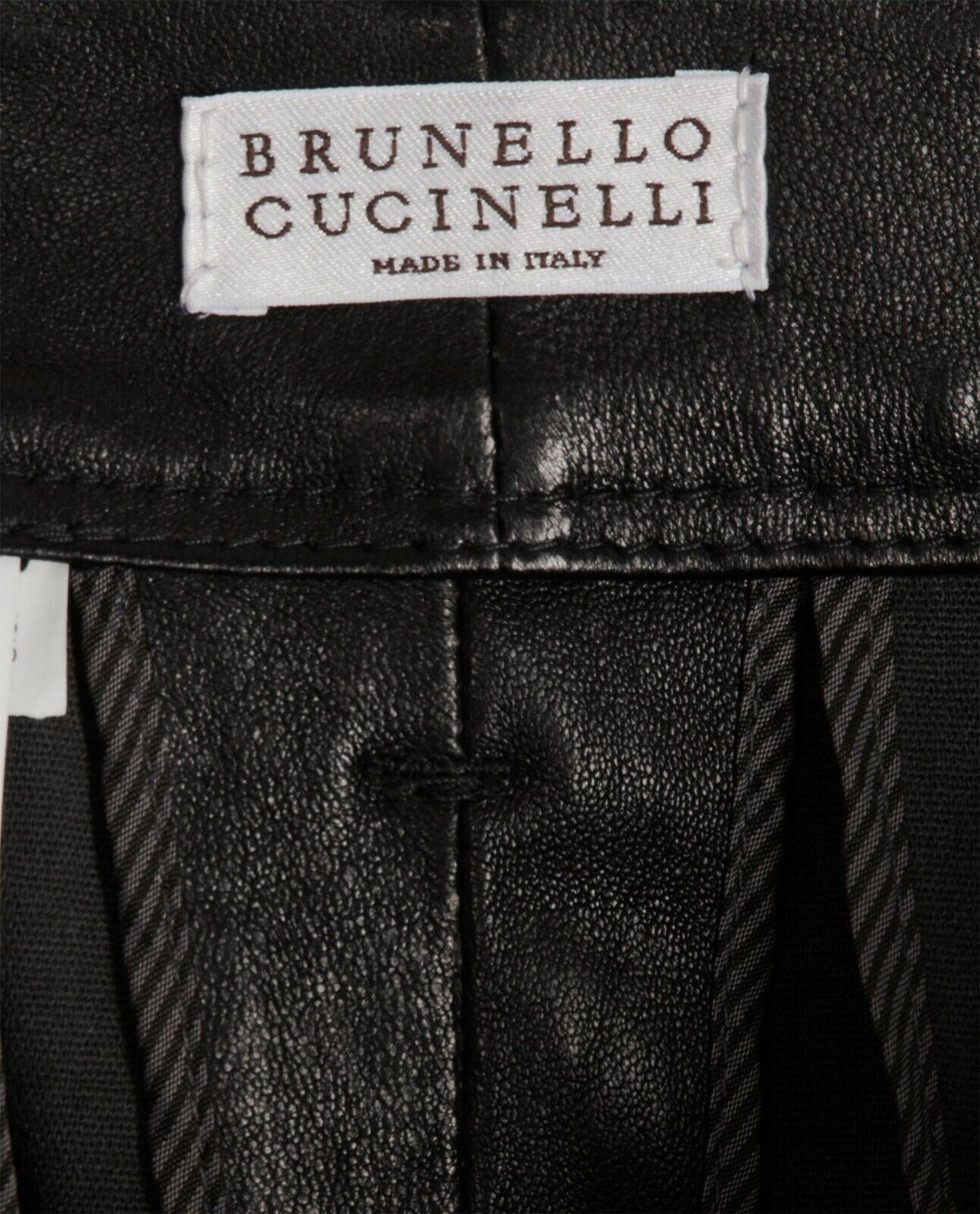 Brunello Cucinelli black leather cropped trousers pants size I 42 US 6 UK 10 ladies