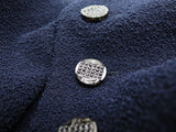 Amazing Rare Chanel Navy Tweed Blazer Jacket F 36 UK 8 US 4 ladies