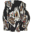 Dolce & Gabbana Black Playing Cards Off The Shoulder Crop Top I 42 UK 10 US 6 ladies