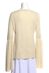The Row "Darcy" Ivory Cashmere Silk Bell Sleeve Sweater Pullover Jumper Top Sz M ladies