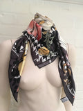 Salvatore Ferragamo silk scarf with jaguar and fashion motif Amazing design Ladies
