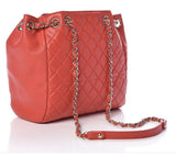 CHANEL Lambskin Quilted Medium Drawstring Classic Bag Handbag ladies