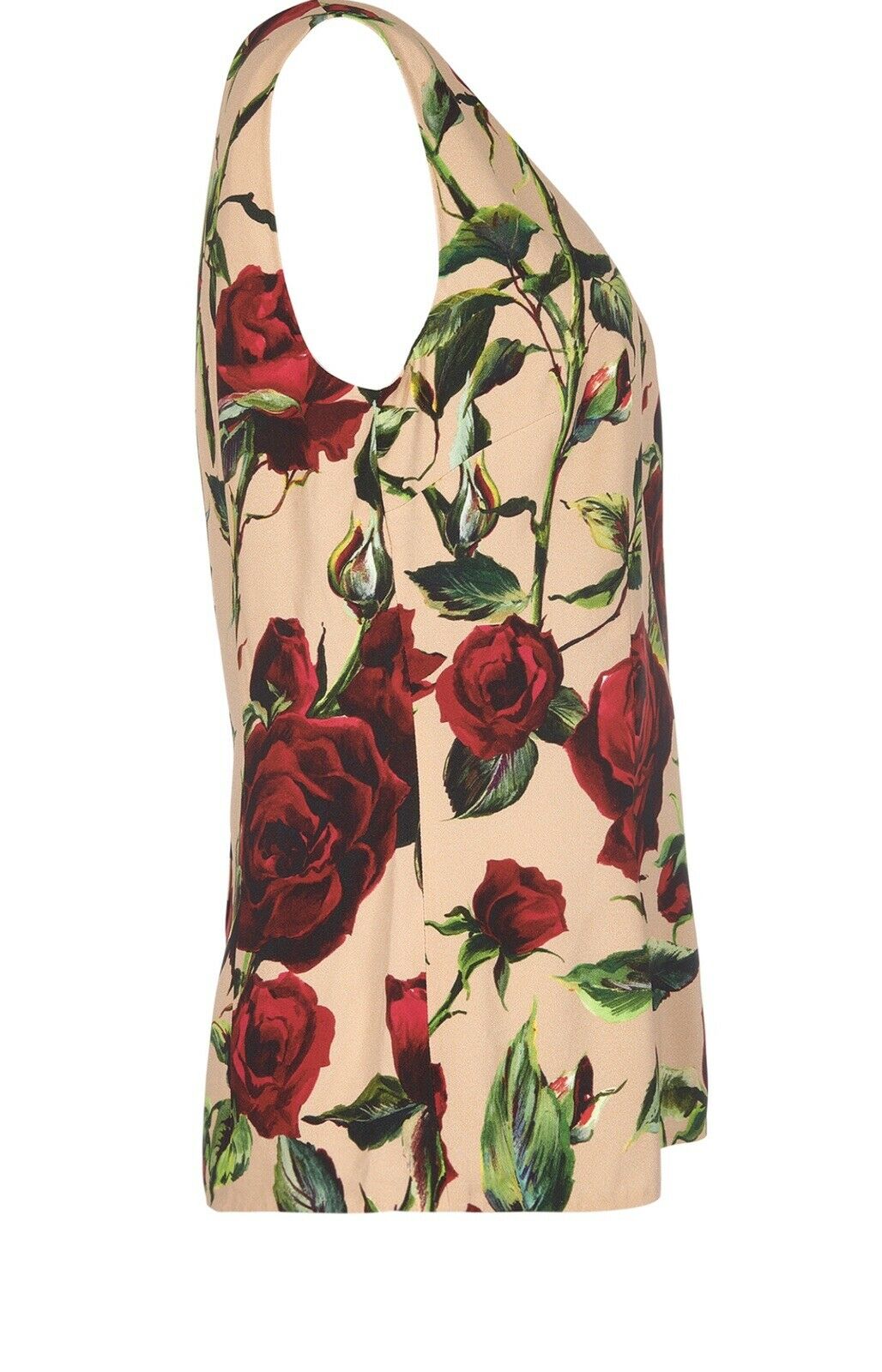 Dolce & Gabbana Red Roses Floral Tank Top Blouse Size I 48 UK 16 US 12 ladies