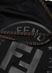 FENDI Ff Black cotton logo tape hoodie & joggers Set Tracksuit Size S small ladies