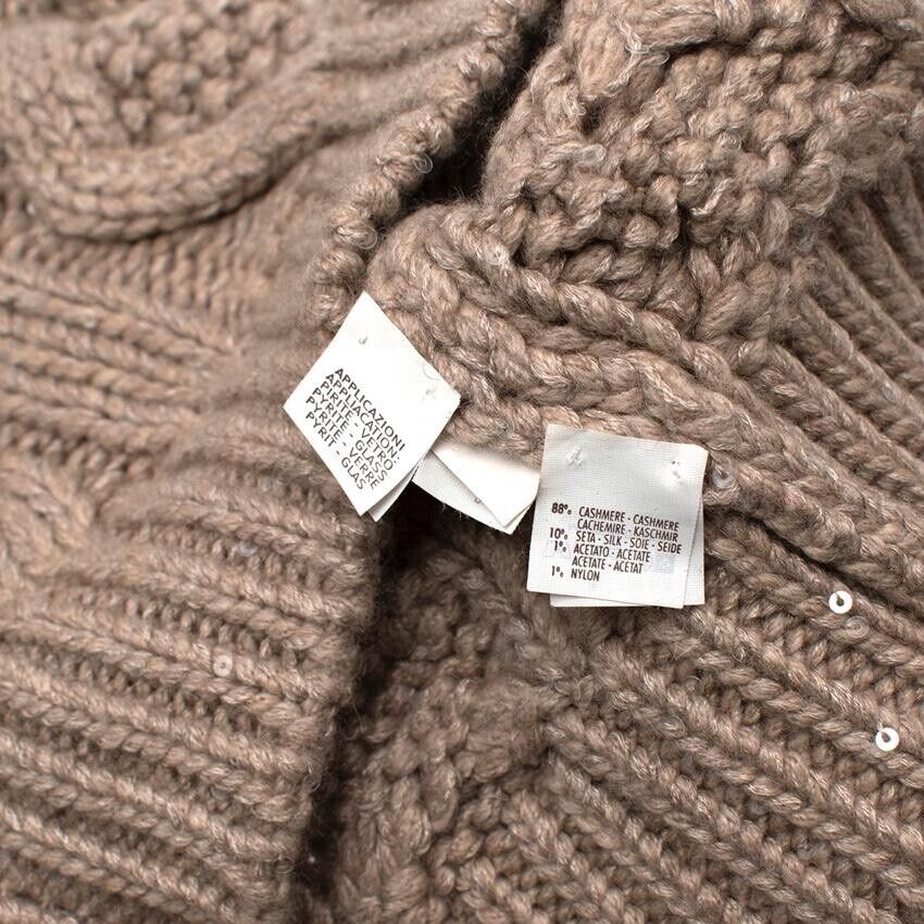 Brunello Cucinelli Cable Knit Cashmere Embellished Cardigan Jacket M Medium ladies