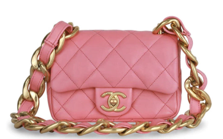 CHANEL 2022 Limited Lambskin Quilted Small CC Funky Town Flap Bag Handbag ladies