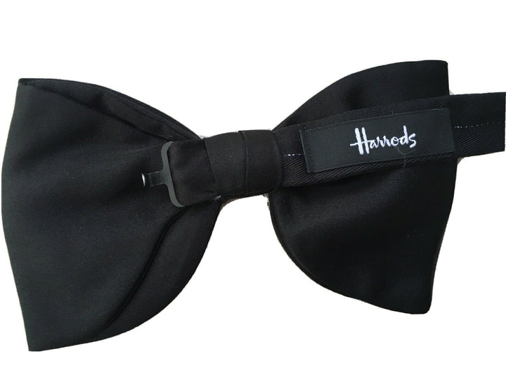 HARRODS OF LONDON BLACK SILK BOW TIE MEN